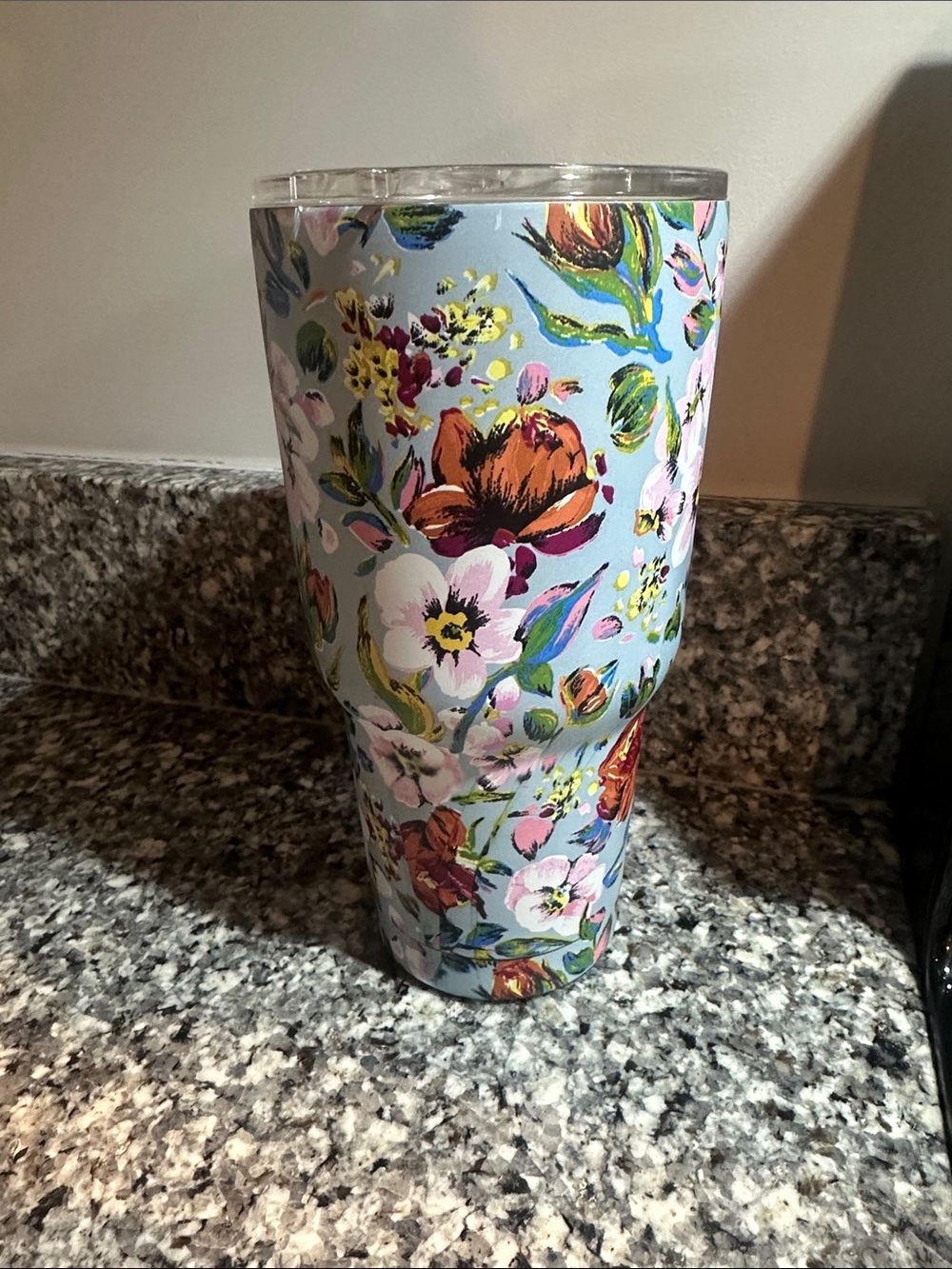 Vera Bradley Floral Pattern Large Tumbler - Light Blue
